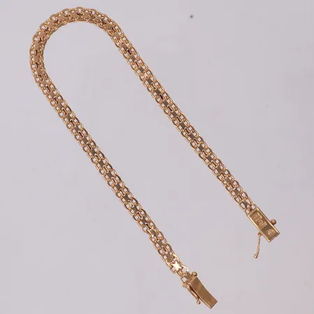 Armband X-länk, längd 20cm, bredd 4,5mm, Svenska Guldvaruaktiebolaget TBe, år 1962, 18K  Vikt: 8,9 g