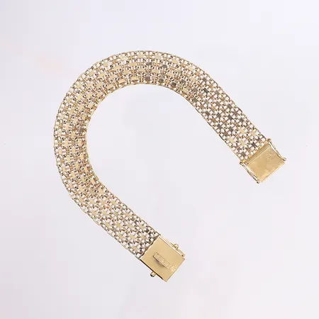 Armband X-läk med stav, 18cm, bredd 12mm, 18K Vikt: 18,2 g