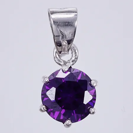 Hänge med lila sten, längd ca 1,2cm, bredd ca 6mm, silver 925/1000 Vikt: 0,5 g