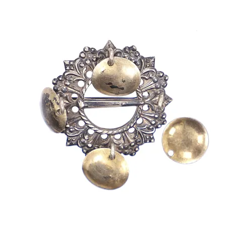 Brosch/dräktsmycke, Ø31mm, Norskt silver 830/1000 Vikt: 6,3 g