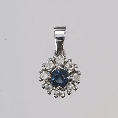 Hänge carmosé med blå samt vita stenar 9x17mm silver 925/1000 Vikt: 1,3 g