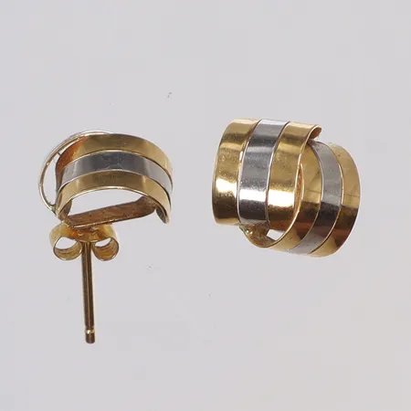 Ett par Örhängen, tvåfärgade 9-11mm, 18K Vikt: 1,8 g