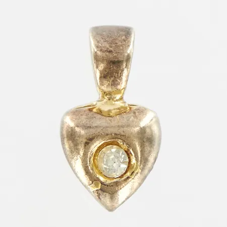 Hänge med sten, ca 12mm, sliten förgyllning, 925/1000 Silver Vikt: 0,6 g