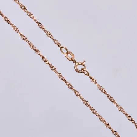 Kedja Singapore, längd ca 51cm, bredd ca 2mm, Balestra, 18K  Vikt: 3,1 g