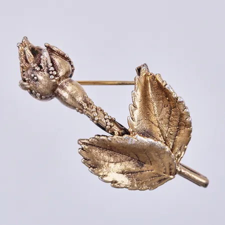 Brosch, Tilia, Danmark; Sterling, längd: ca 4cm, bredd: ca 20mm, förgyllt silver 925/1000 Vikt: 7,3 g