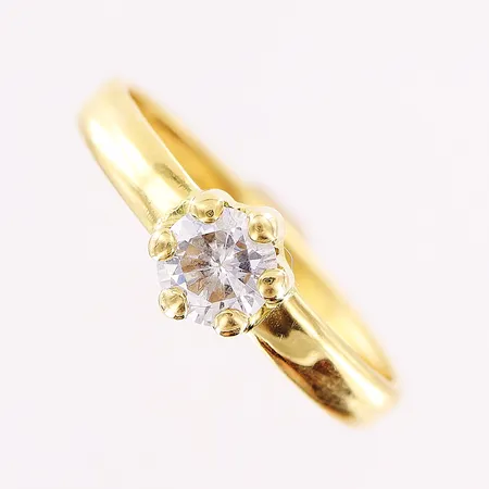 Ring, vit sten, stl 17¼, bredd 2,5-6mm, 18K Vikt: 1 g