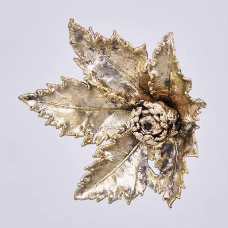 Brosch, löv, Flora Danica, Danmark, Sterling, längd: ca 3,5cm, bredd: ca 32mm, silver 925/1000 Vikt: 5,8 g