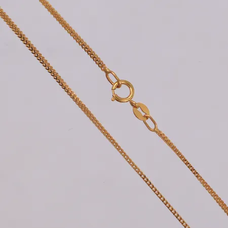 Kedja Rävsvans, längd 43,5cm, bredd 1,2mm, 21K  Vikt: 3,7 g