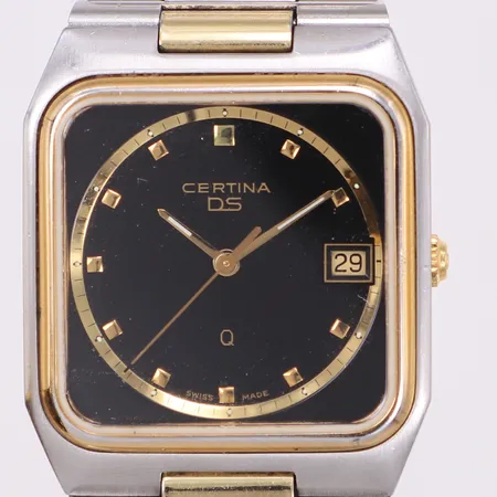 Armbandsur, Certina DS Q, stål, 35x30mm, quartz, datum, boettnr: EOL113733044C, repor på länk och boett, inga tillbehör 