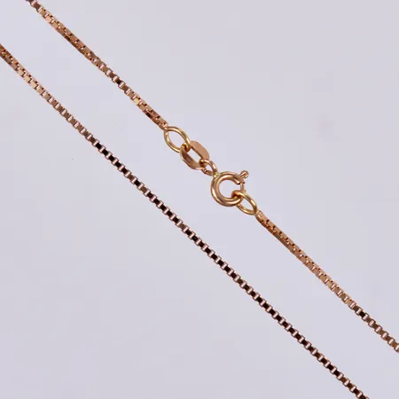 Kedja Venezia, längd: ca 40cm, bredd: ca 1mm, 18K  Vikt: 4 g