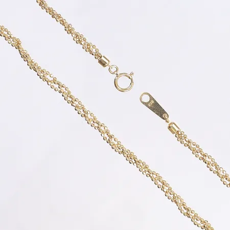 Halscollier, flätad kullänk, 44,5cm, bredd 3mm, 18K Vikt: 9,2 g