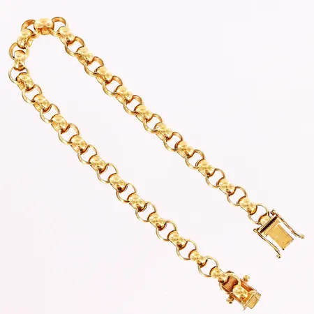 Armband Ärtlänk, 19cm, bredd 5,5mm, 18K Vikt: 15 g