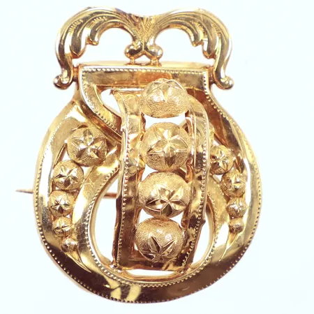 Brosch,  3,5cm, år 1872,  18k  Vikt: 5 g