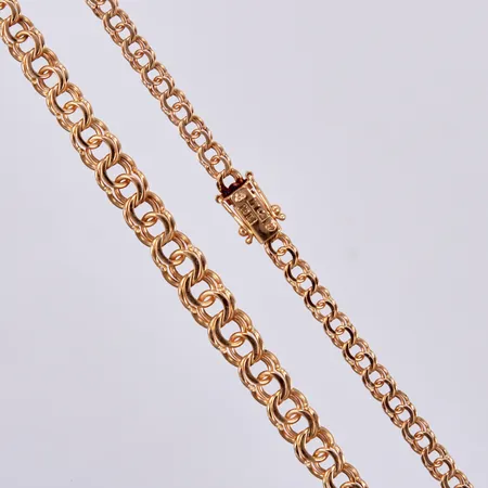 Collier doserad Bismarck, längd ca 43cm, bredd ca 4-8mm, stämplad TC, 18K Vikt: 20,6 g