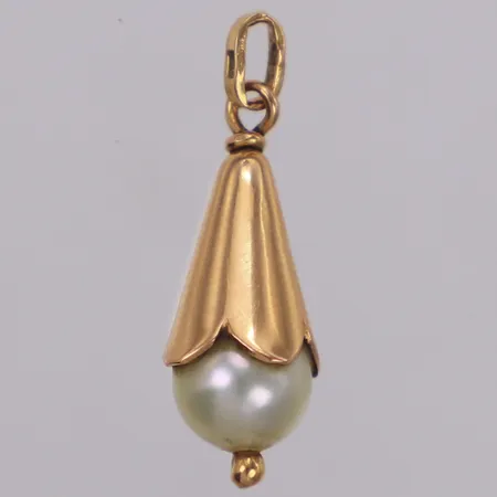 Hänge, pärla, 25x9mm, 18K Vikt: 2,1 g