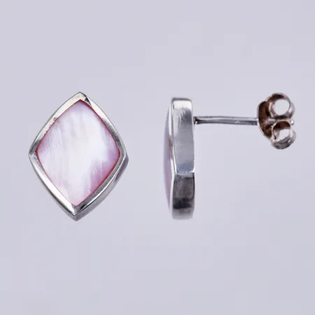 Ett par örhängen med stenar, längd: ca 1,3cm, bredd: ca 10mm, 925/1000 silver  Vikt: 3,2 g