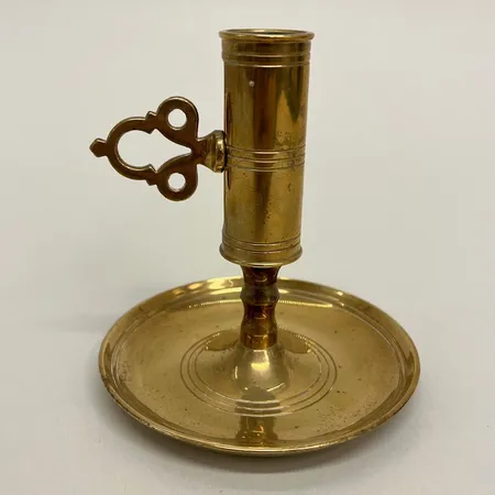 Kontorsljusstake Malm, Morells Gjuteri Mora, bruksslitage, mässing, höjd 11cm