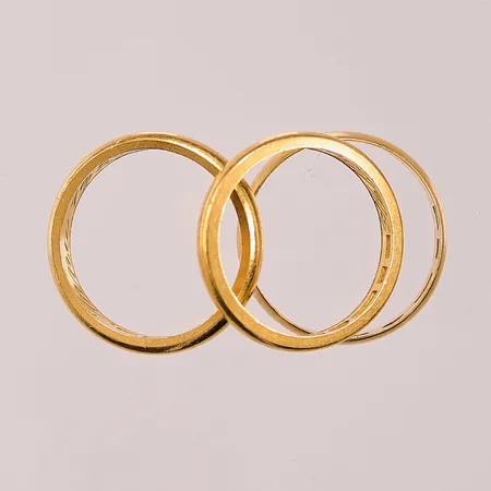 3 Ringar, gravyr, 23K, 15,9g.