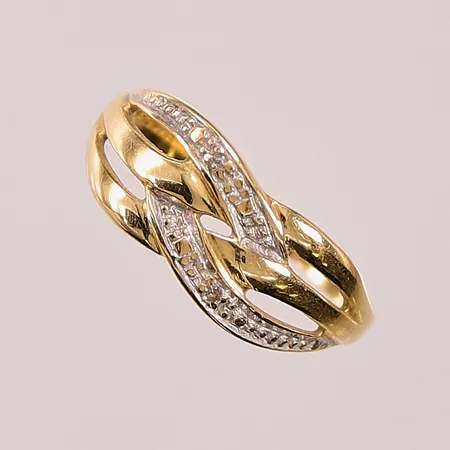 Ring, 2x diamanter 0,01ct, defekt, 18K 1,7g.