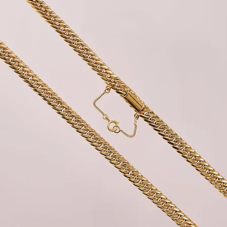 Kedja, 44cm, bredd:6mm, ihålig design, 18K 21,2g.