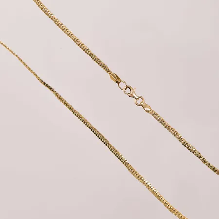 Kedja, 42cm, skeva länkar, 18K 5,0g.