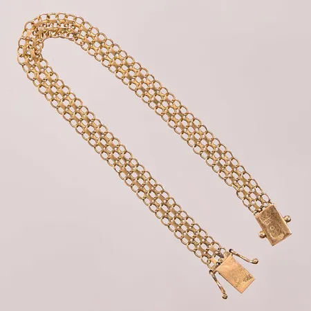 Armband x-länk, 19,5cm, sliten, 18K 8,6g.