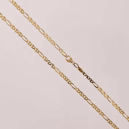 Kedja, 50cm, bredd:mm, en ögla i oädel metall, 14K 7,5g.