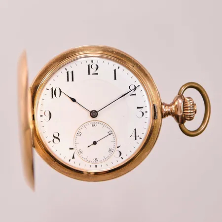 Savonette Zenith 14K, 52mm, boettnr:105505, verknr1534939, innerboett i metall, monogramgravyr, bruttovikt 101,8g.