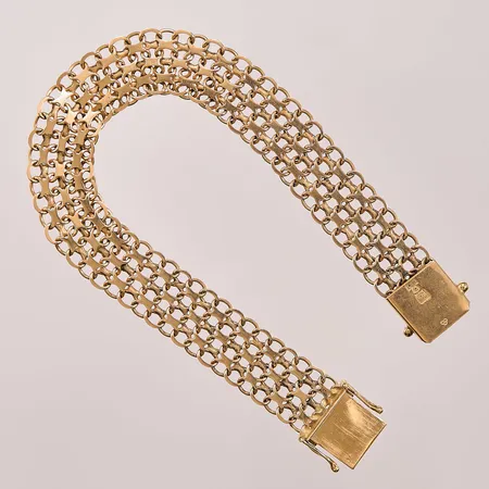 Armband x-länk, 20,5cm, bredd:13mm, 18K 21,6g.
