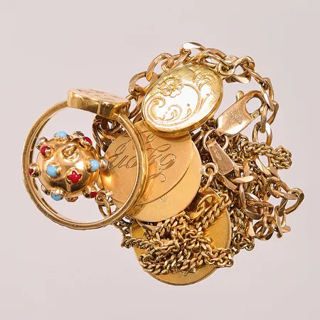 Diverse guld, defekt/gravyr, 18K 26,4g.