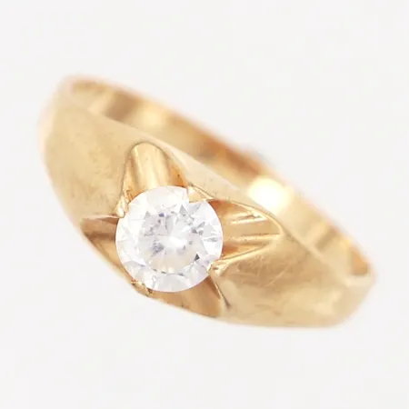 Ring med sten, stl 16¾, bredd: 2-7mm, GHA, 18K  Vikt: 2,3 g