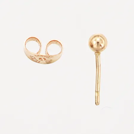 Ett örhänge, Ø2mm, udda stopp, 18K  Vikt: 0,2 g
