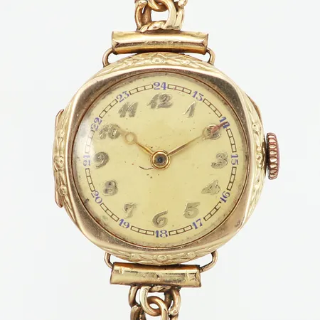 Damur, manuell, 14K i boett Ø22mm, länk i doublé 18,5cm