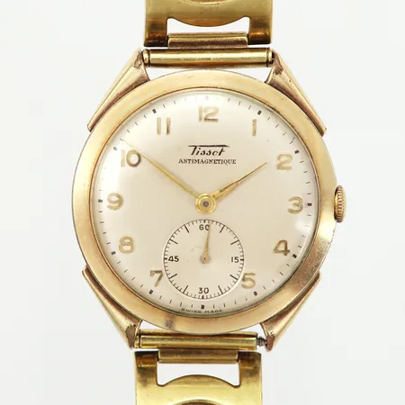 Herrur Tissot Antimagnetique, guld på stål, Ø36mm, manuell, boettnr:6789-3, verknr: 2926910, länkens innermått: 17cm, bredd: 13-17mm