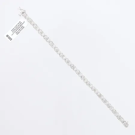 Armband med diamanter 60x0,005ct,18cm, bredd: 5mm, silver 925/1000, etui Vikt: 11,7 g