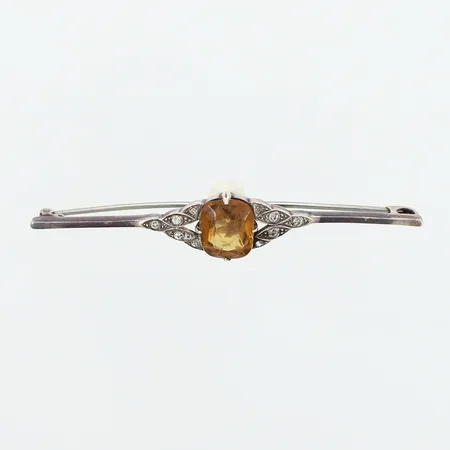 Brosch med stenar, 70mm, Art deco Tyskland/Österrike, slitage på mitt-sten, silver 935/1000 Vikt: 6,6 g