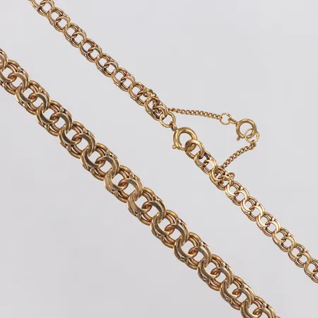 Collier, doserad Bismarck, Västerguld år 1962, 46cm, bredd 4,3-7mm, säkerhetskedja, 18K  Vikt: 18,1 g