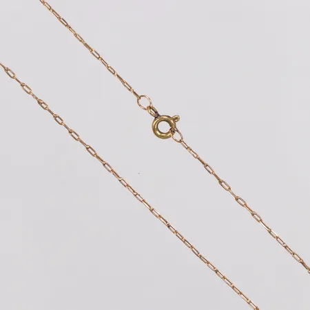 Kedja, 45,5cm, bredd 0,8mm, ojämn, 14K  Vikt: 1,6 g