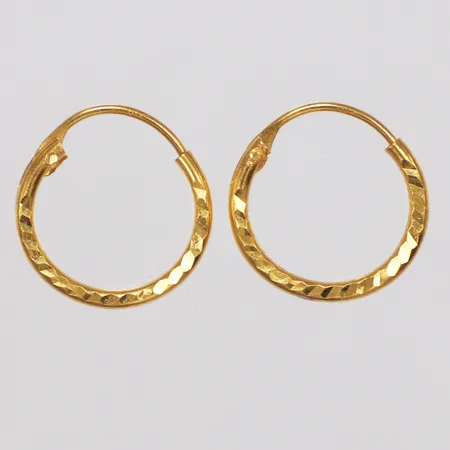Ett par örhängen, 14mm, 21K  Vikt: 1 g