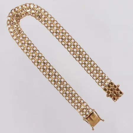 Armband, X-länk, Alliansguld Bäckman & Co år 1972, 19cm, bredd 8,5mm, 18K  Vikt: 10,8 g