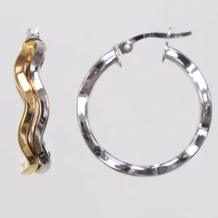 Ett par örhängen, tvåfärgade, 25mm, 14K  Vikt: 3,8 g
