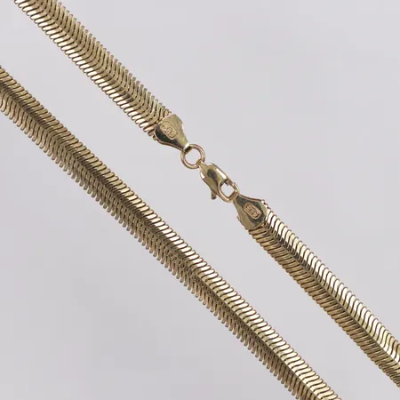 Collier, manglad Ormlänk, 49,5cm, bredd 6,2mm, 14K  Vikt: 26,5 g
