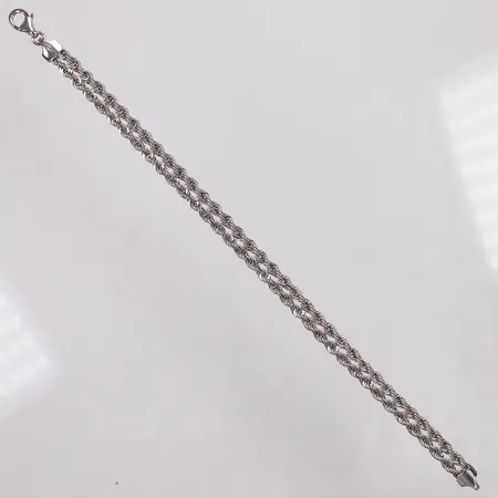 Armband, dubbel Cordell, Guldfynd, 19cm, bredd 6mm, vitguld, 18K  Vikt: 5,4 g