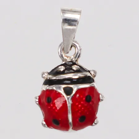 Hänge, nyckelpiga, emalj, 17mm, 925/1000 silver Vikt: 0,8 g