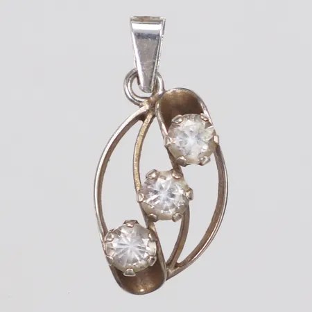 Hänge, vita stenar, 22mm, Finland, 925/1000 silver Vikt: 1,4 g