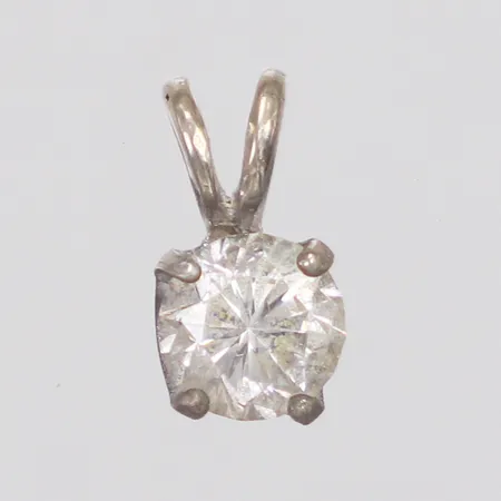 Hänge, vit sten, 9mm, 925/1000 silver Vikt: 0,6 g