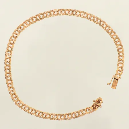 Armband Bismarck ca 21,5cm, bredd ca 4,5mm, 18K Vikt: 8,3 g