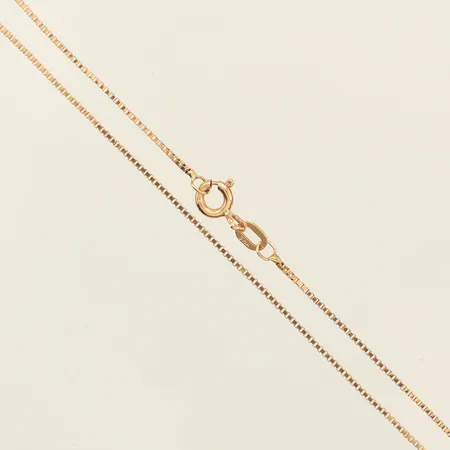 Kedja Venezia, längd 46,5cm, bredd ca 1mm, ojämn länk, Guldfynd, 18K Vikt: 2,5 g