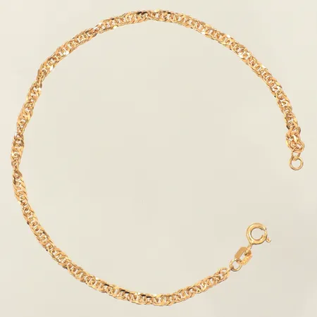 Armband Singapore, längd 19cm, bredd ca 3mm, Guldfynd, 18K Vikt: 3 g