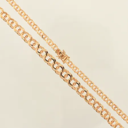Collier doserad Bismarck, ca 42cm, bredd ca 4-8mm, 18K  Vikt: 21,1 g